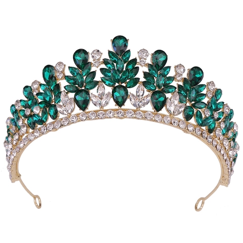 Corona da Sposa in Lega di Strass Vintage a Forma di Foglia per Donna Matrimonio Banchetto Festa di Compleanno Diadema Copricapo