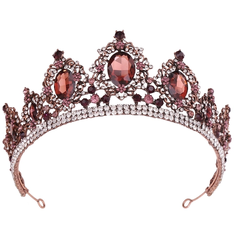 Barock Vintage Brautkrone Legierung Strass Kristall Tiara Hochzeit Bankett Party Damen Haarschmuck Kopfschmuck