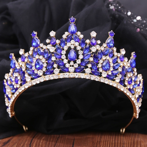 Lussuosa Corona Diadema Barocca In Lega Con Strass Per Sposa Matrimonio Festa Donna Accessori Per Capelli Copricapo Reale