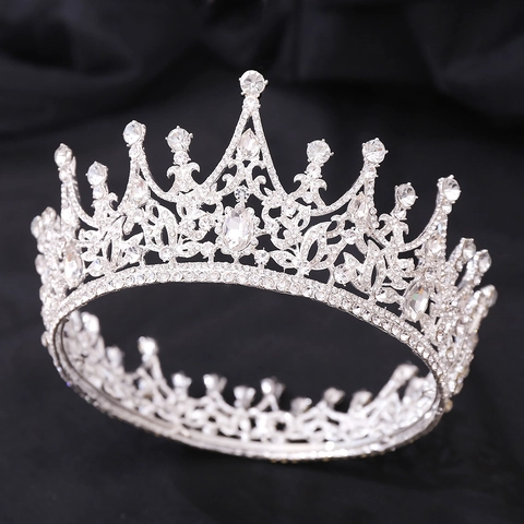 Barock Luxuriös Legierung Strass Braut Krone Tiara Für Hochzeit Bankett Party Retro Palast Stil Blume Kopfschmuck Damen Haarschmuck