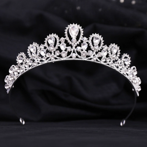 Koreanische Braut Strass Krone Kristall Prinzessin Tiara Für Damen Hochzeit Geburtstag Party Elegante Legierung Schmuck Haarschmuck