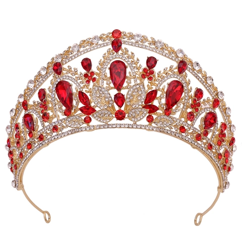 Vintage Braut Tiara Krone Legierung Strass Künstlicher Kristall Stirnband Für Damen Hochzeit Party Geburtstag Haarschmuck