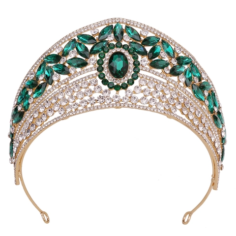 Luxuriöse Barock Legierung Strass Braut Krone Gold Silber Hochzeit Tiara Für Damen Prinzessin Party Kopfschmuck Zubehör