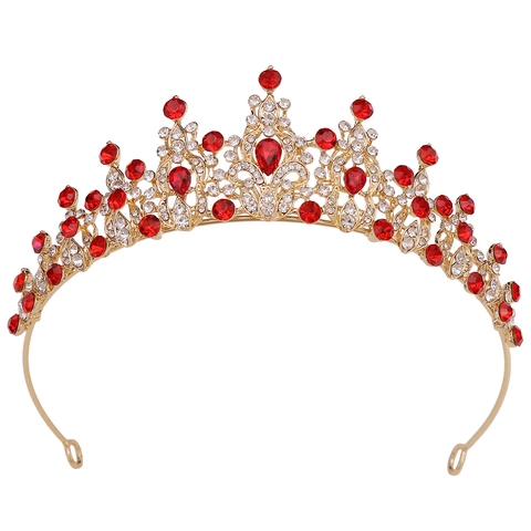 Tiara Sposa Matrimonio Lega Strass Cristallo Corona Oro Argento Placcato Fascia Per Festa Compleanno Accessori Capelli
