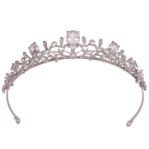 Bridal AAA Zirconia Crown Alloy Rhinestone Wedding Tiara Gold Silver Princess Headband Hair Accessories For Party Headpiece