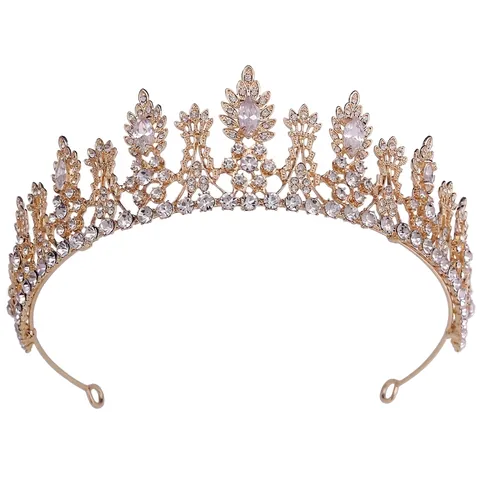 Lusso Sposa Tiara Corona Lega Zirconia Strass Elegante Accessorio Capelli Per Matrimonio Banchetto Compleanno Stile Principessa Donna
