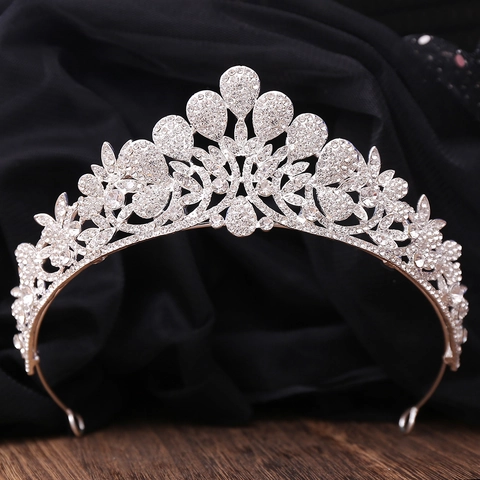Lussuosa Corona da Sposa in Lega di Strass a Pavone per Donna Tiara Nuziale Stile Occidentale Oro Argento Gioielli