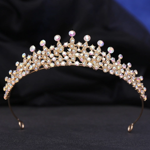 Braut Hochzeit Krone Luxus Legierung Strass Diadem Elegante Haarschmuck Für Bankett Party Prinzessin Krone Stirnband Für Damen