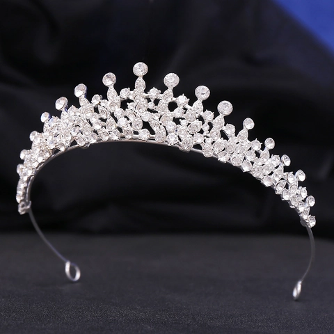 Braut Hochzeit Krone Luxus Legierung Strass Diadem Elegante Haarschmuck Für Bankett Party Prinzessin Krone Stirnband Für Damen