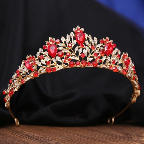 Tiara a Corona in Lega con Strass Barocchi per Donna Accessori per Abiti da Sposa Copricapo da Sposa in Cristallo Colorato