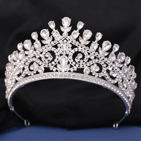 Lussuosa Tiara da Sposa in Lega con Strass Stile Barocco Corona a Goccia d'Acqua per Donna Gioielli per Matrimonio Ballo Festa di Compleanno