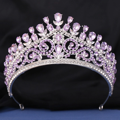 Lussuosa Tiara da Sposa in Lega con Strass Stile Barocco Corona a Goccia d'Acqua per Donna Gioielli per Matrimonio Ballo Festa di Compleanno