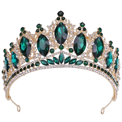 Barock Luxuriöse Braut Krone Legierung Eingelegt Strass Tiara Für Hochzeit Festzug Party Damen Haarschmuck