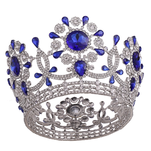 Luxury Baroque Alloy Rhinestone Bridal Crown Tiara For Wedding Pageant Performance Retro Crystal Royal Headpiece For Women