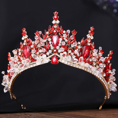 Corona da Sposa Barocca Lusso Lega Cristallo Diadema Strass Accessori per Capelli da Sposa Per Festa Concorso Donna Gioielli Moda