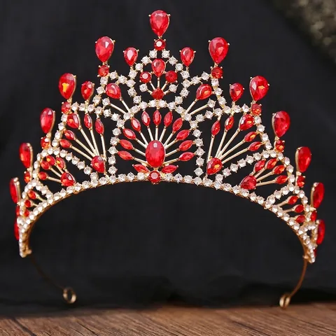Corona da Sposa Vintage Barocca Con Strass Diadema Nuziale Per Donna Lega Placcata Oro Argento Cristallo Accessorio Capelli