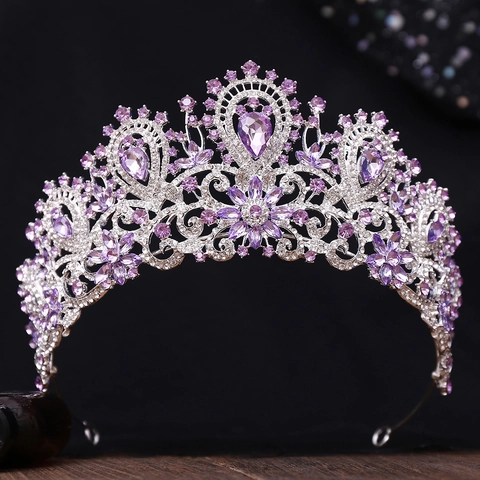 Luxuriöse Barock Legierung Strass Hochzeit Krone Für Damen Elegante Kristall Blume Braut Kopfschmuck Für Party Abschlussball
