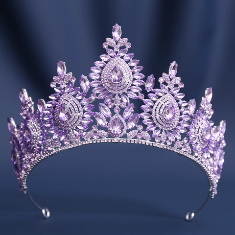 Lussuosa Corona da Sposa in Lega di Cristallo Barocco Diadema da Matrimonio con Strass per Feste Donna Eleganti Accessori per Capelli