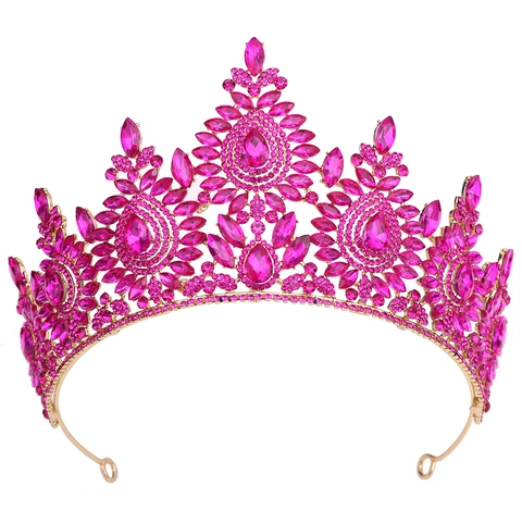 Lussuosa Corona da Sposa in Lega di Cristallo Barocco Diadema da Matrimonio con Strass per Feste Donna Eleganti Accessori per Capelli