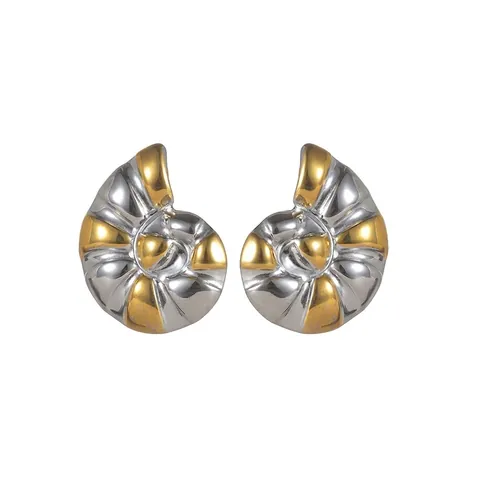 Pendientes de Caracola de Acero Inoxidable Tonos Oro Plata Diseño Espiral Nautilus Accesorio de Moda Elegante para Mujer Joyería