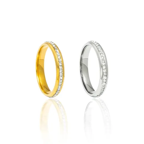 Minimalistischer Edelstahl Strass Ewigkeit Ring Für Damen Eleganter Pave Strass Modeschmuck Fingerring Geschenk