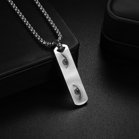 Collana Con Pendente a Barra Rettangolare in Acciaio Inossidabile Minimalista per Uomo Gioielli Geometrici Industriali