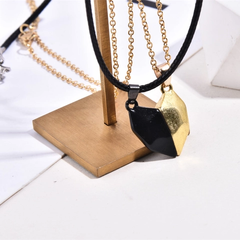 Magnetic Matching Heart Pendant Necklace Bracelet Alloy Stainless Steel Chain Wishing Stone Jewelry Valentine Gift