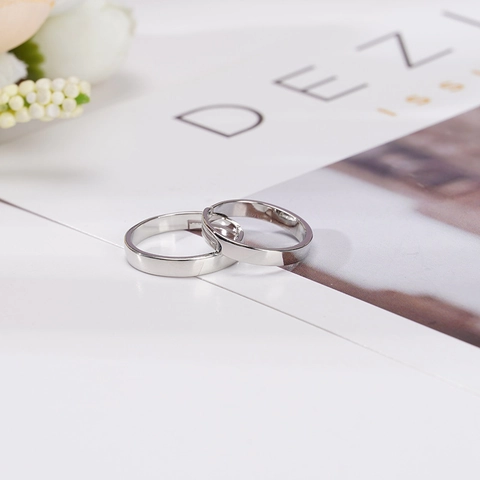 Minimalist Stainless Steel Couple Rings Adjustable Open Polished Smooth Rings Korean Fashion Jewelry Men Women