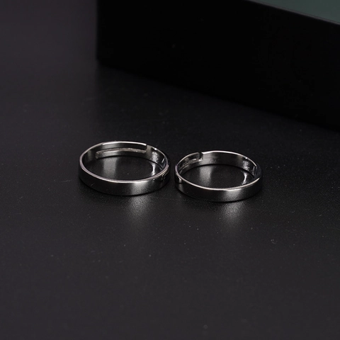 Minimalist Stainless Steel Couple Rings Adjustable Open Polished Smooth Rings Korean Fashion Jewelry Men Women