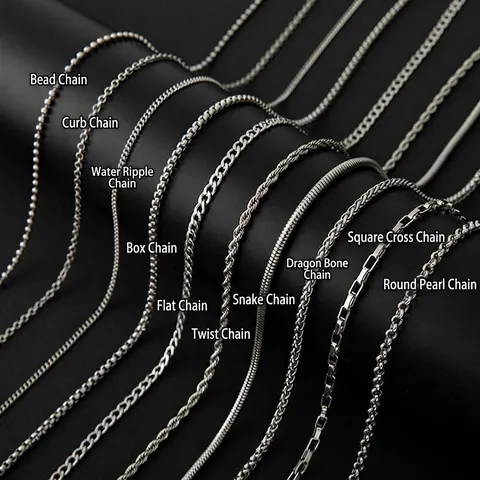 Hip Hop Stainless Steel Necklace Chain For Men Women Minimalist Silver Tone Snake Bone Box O Chain Necklace Without Pendant Jewelry Gift
