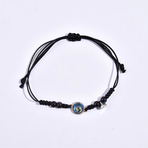 Braccialetti Magnetici di Coppia Fatti a Mano per Migliori Amici Ciondolo Stella Luna Cordino Cerato Regolabile Gioielli in Lega Ceramica