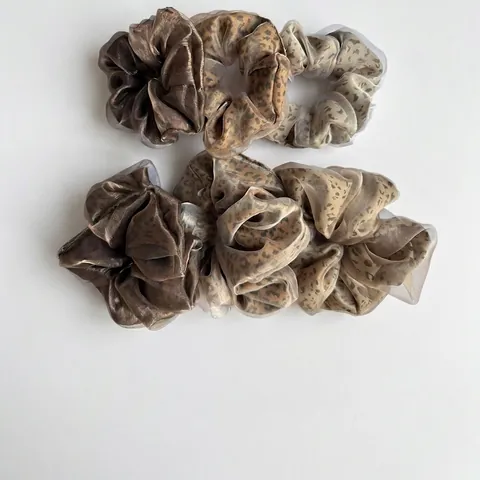 Leopardenmuster Netzgewebe Scrunchie Vintage Koreanischer Stil Organza Haargummi Elastisch Groß Klein Haarband Für Damen Mode Haarschmuck