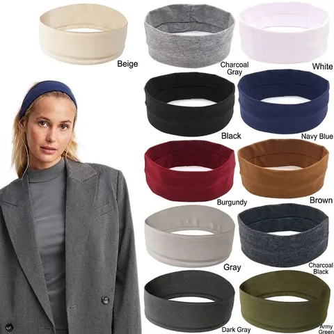 Solid Color Elastic Sport Headband For Women Men Polyester Yoga Sweatband Running Fitness Workout Non Slip Hair Band