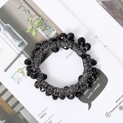 Elastici per Capelli in Cristallo Fatti a Mano Fasce Elastiche per Donna Perline Sfaccettate Scintillanti Accessori per Coda di Cavallo