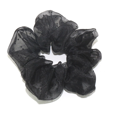 Scrunchies in Tulle a Pois da Donna Elastici per Capelli in Organza Trasparente Supporto per Coda di Cavallo in Rete Accessori