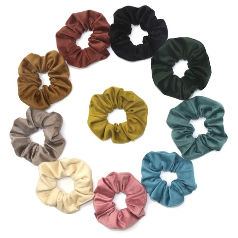 Coleteros de Tela para Mujer Color Sólido Gomas Elásticas para el Pelo Minimalistas Accesorios para el Pelo Plisados de Moda para Uso Diario