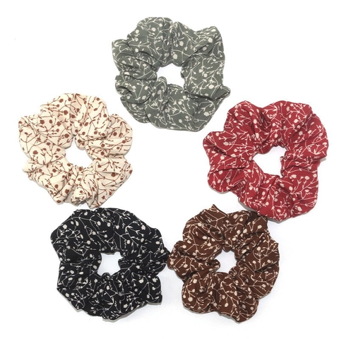 Chouchous en Tissu à Imprimé Floral Vintage Élastiques à Cheveux pour Femmes Style Décontracté Accessoires de Cheveux