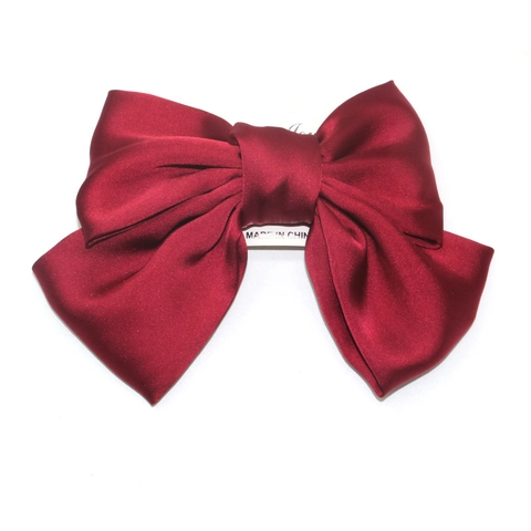 Elegante Pinza de Pelo con Lazo de Satén Extragrande para Mujer Estilo Coreano Color Sólido Horquilla Grande para Boda Fiesta
