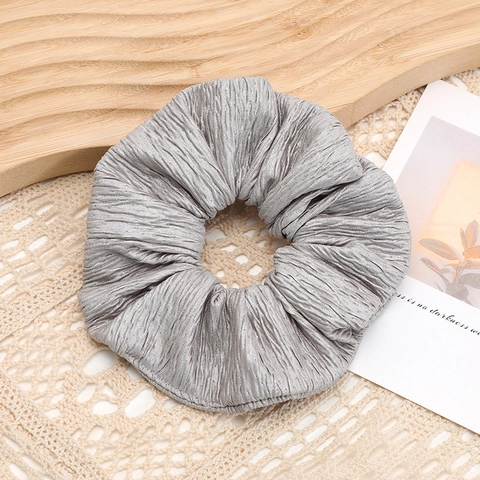 Coleteros Grandes Plisados Vintage Elástico de Tela Color Sólido Diadema Engrosada Accesorios para el Cabello para Mujeres