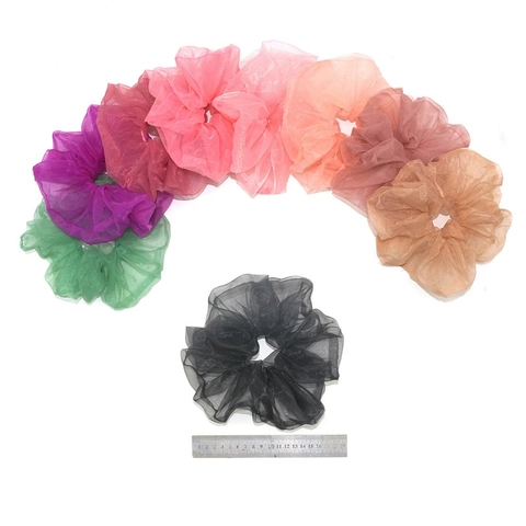 Französischer Stil Übergroße Organza Scrunchies Große Durchscheinende Gaze Haargummis Weiche Elastische Haarbänder Für Damen Stilvolle Haaraccessoires