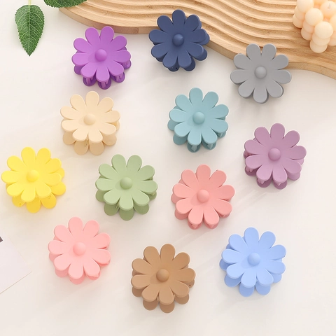 Pinza para el Cabello de Flor Mate Dulce Color Caramelo Floral Grande Pinza Antideslizante Accesorios para el Cabello Mujer