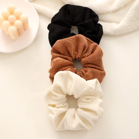Coleteros de Pana Extragrandes para Mujer Lazos Grandes para el Cabello de Color Sólido Gomas Elásticas Accesorios Retro Hechos a Mano