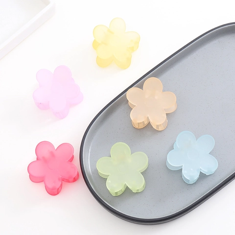 Pinza para el Cabello de Flor Mate Color Macaron Clip de Pico de Pato Soporte para Coleta Dulce Floral Accesorio Mujer