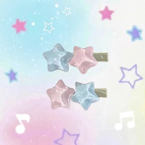 Süße Glitzer Stern Haarspangen Für Damen Kinder Macaron Rosa Blau Harz Pentagramm Entenschnabelclip Seitenpony Haarspange Zubehör