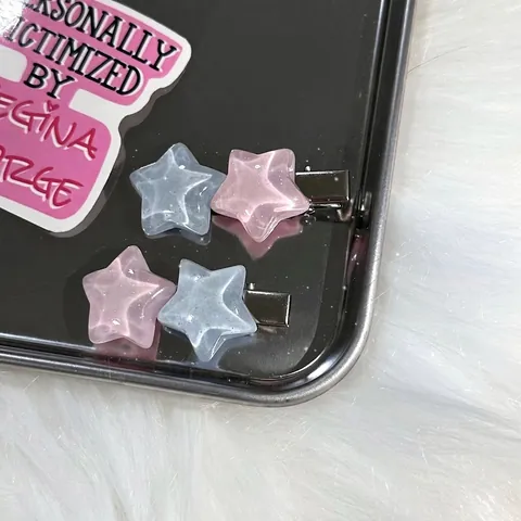 Süße Glitzer Stern Haarspangen Für Damen Kinder Macaron Rosa Blau Harz Pentagramm Entenschnabelclip Seitenpony Haarspange Zubehör