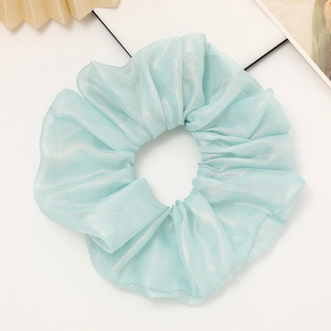 Grote Organza Scrunchies Metalen Glans Geplooide Elastiekjes Voor Haar Elastische Haarklemmen Voor Vrouwen Meisjes Dagelijkse Haaraccessoires