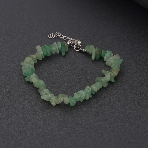 Natural Crystal Chip Stone Bracelet For Women Handmade Irregular Healing Stones Stainless Steel Adjustable Minimalist Jewelry