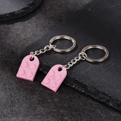 Kreativer Baustein Herz Anhänger Schlüsselanhänger Harz Legierung Puzzle Design Schlüsselanhänger Für Paare Mode Zubehör Geschenk