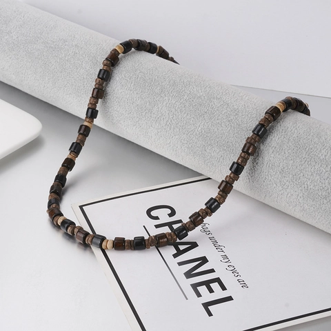 Boheemse Natuursteen Kokosnootschil Hout Kralenketting Voor Heren Vintage Etnische Handgemaakte Hematiet Citrien Keizersteen Sieraden Cadeau