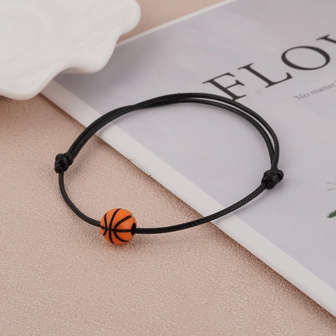 Verstelbare Gevlochten Touwarmband Met Sportbal kralen Basketbal Voetbal Honkbal Rugby Volleybal Sieraden Voor Mannen Vrouwen Kinderen